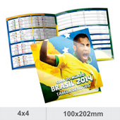 10.000 Tabelas da Copa - 100x202mm Couch� - 90g - 4x4 Dobra Central