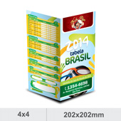 5.000 Tabelas da Copa - 202x202mm Couch� - 90g - 4x4 Dobra Central